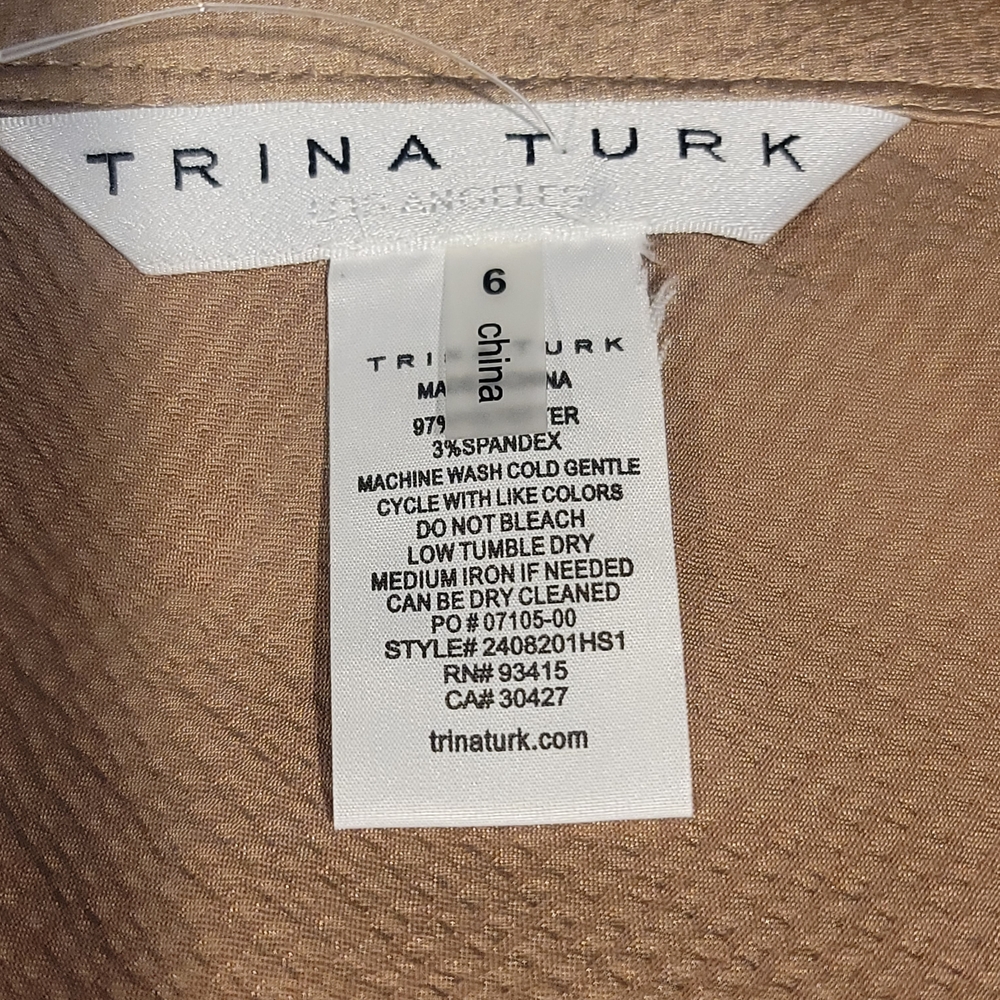 Trina Turk Sahel Satin Asymmetric Midi-Skirt - Picture 7 of 8